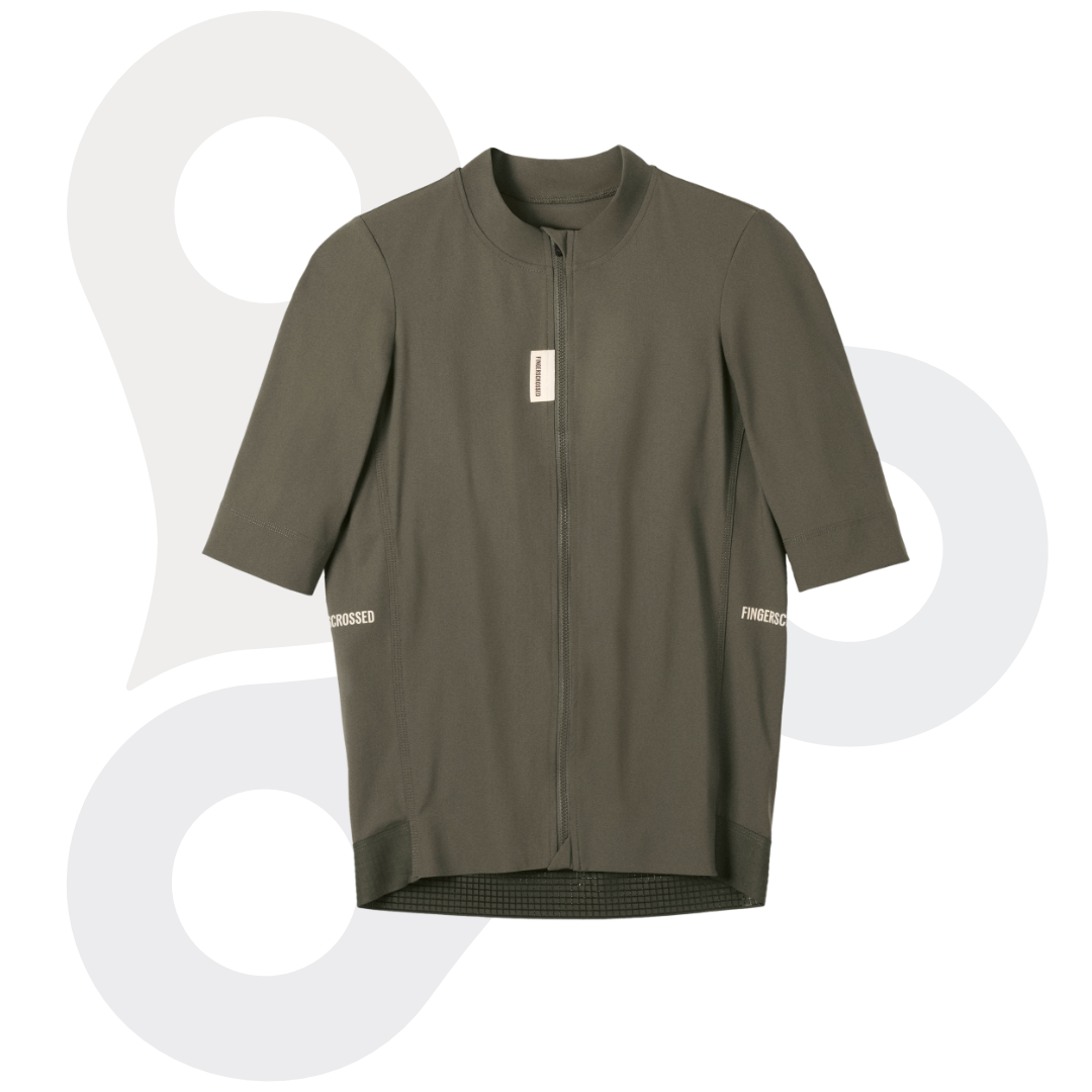Fingerscrossed Herren Road-Jersey in der Farbe olive von vorne