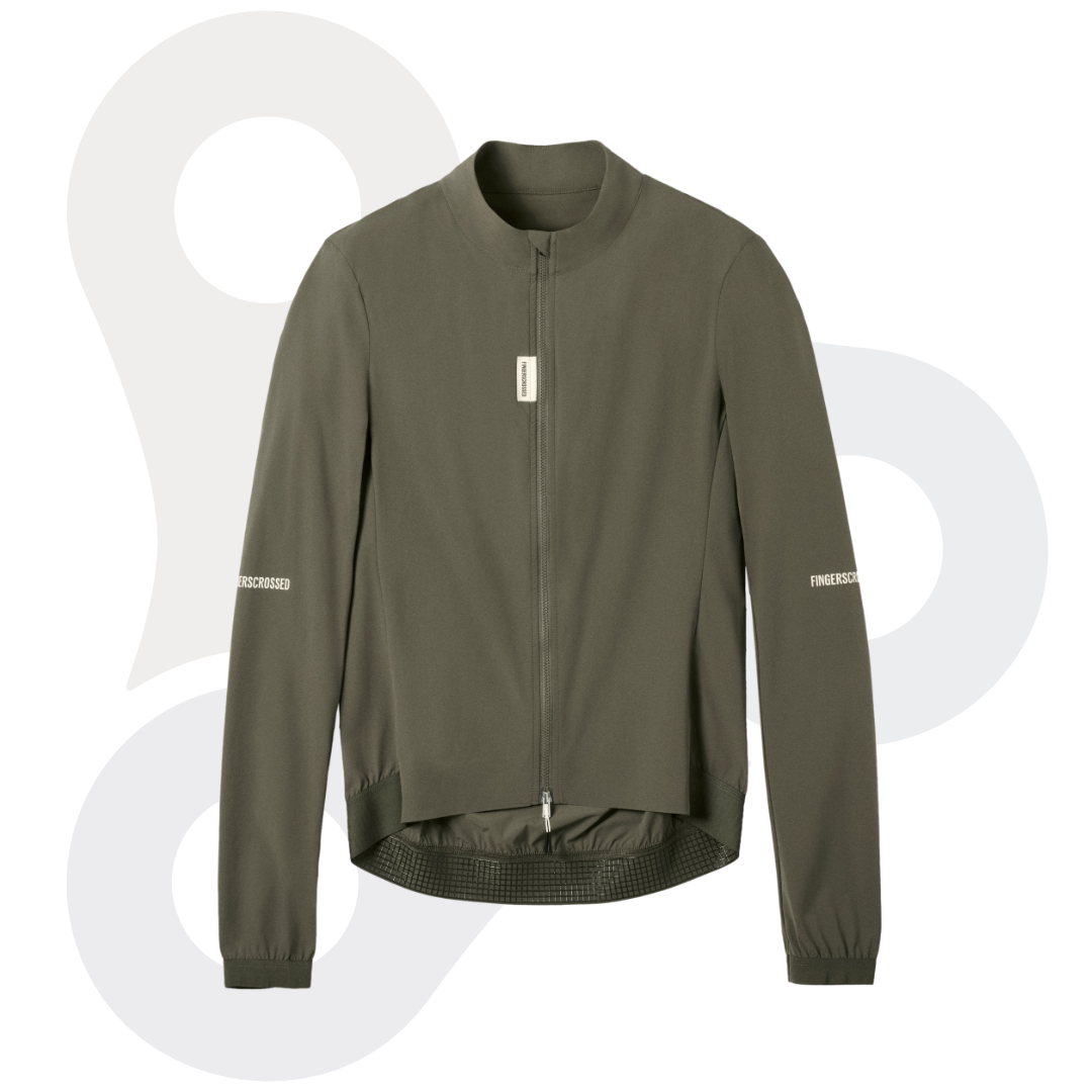 Fingerscrossed Herren Road-Wind-Jacket in der Farbe olive von vorne