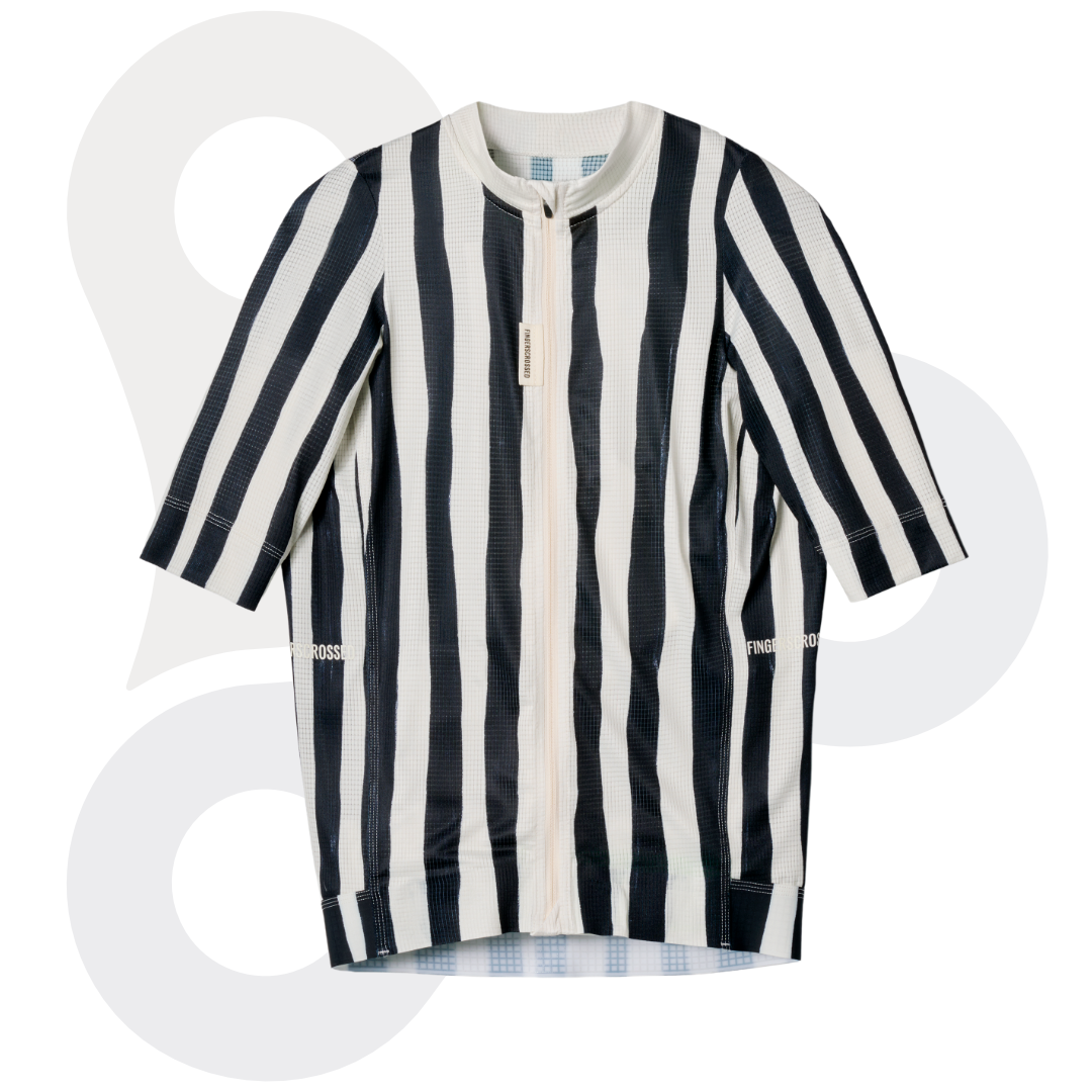 Fingerscrossed Superlight Jersey im Streifen-Design (schwarz weiße Streifen)