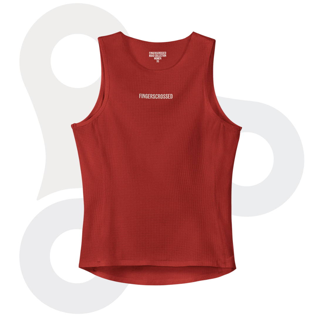 Fingerscrossed Damen Road-Baselayer in der Farbe brick (Ziegelsteinrot) von vorne