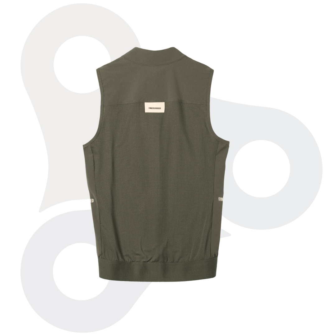 Fingerscrossed Damen Road-Wind-Vest in der Farbe olive von hinten