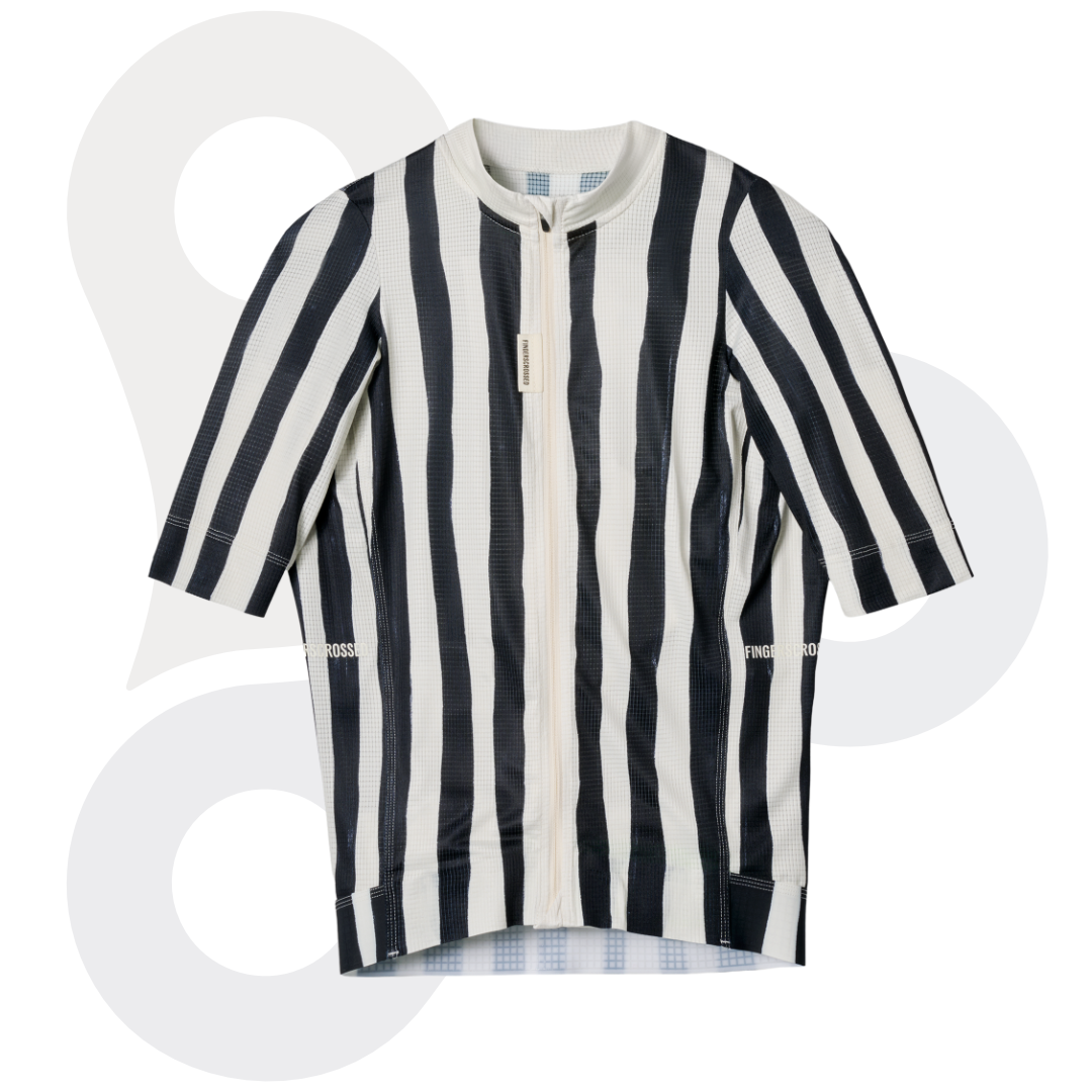 Fingerscrossed Superlight Jersey im Stripes Design (schwarze, weiß gestreift)