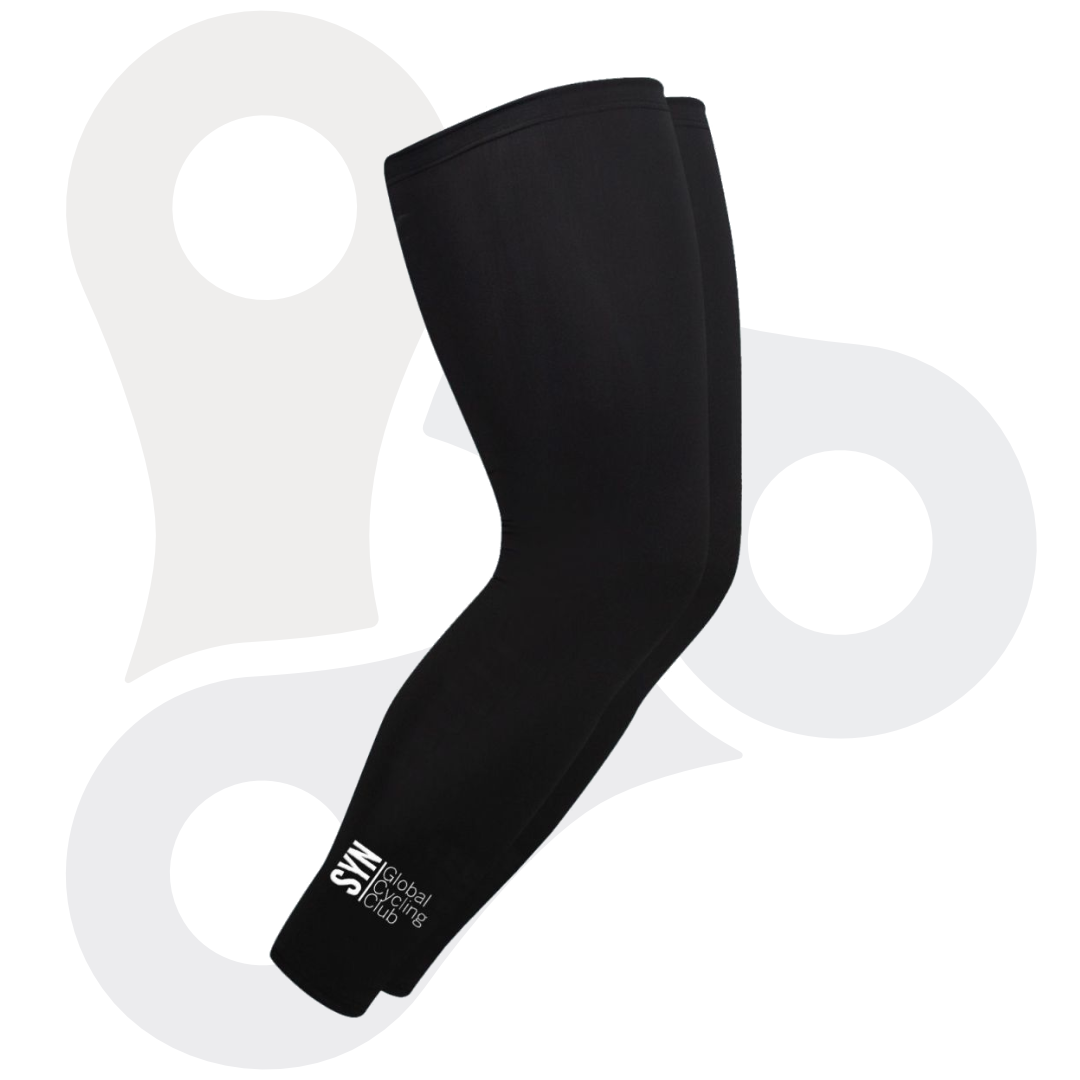 SYN Thermal Leg Warmers (Beinlinge) in schwarz mit weißem SYN Schriftzug