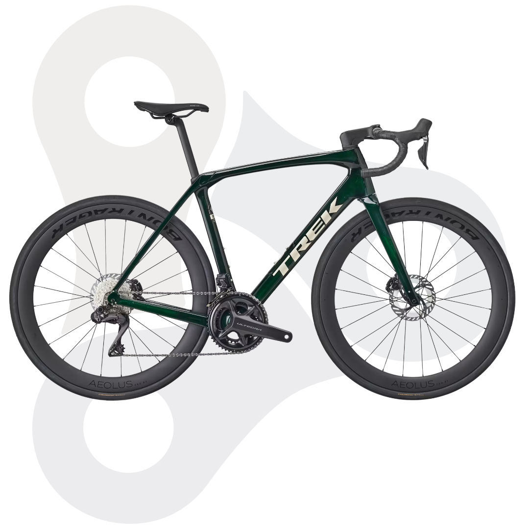 Trek Domane SL7 Gen 4 in der Farbe Ivy Smoke (metallischer Grünton)