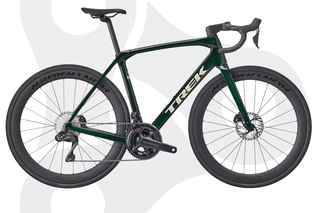 Trek Domane SL7 Gen 4 in der Farbe Ivy Smoke (metallischer Grünton)