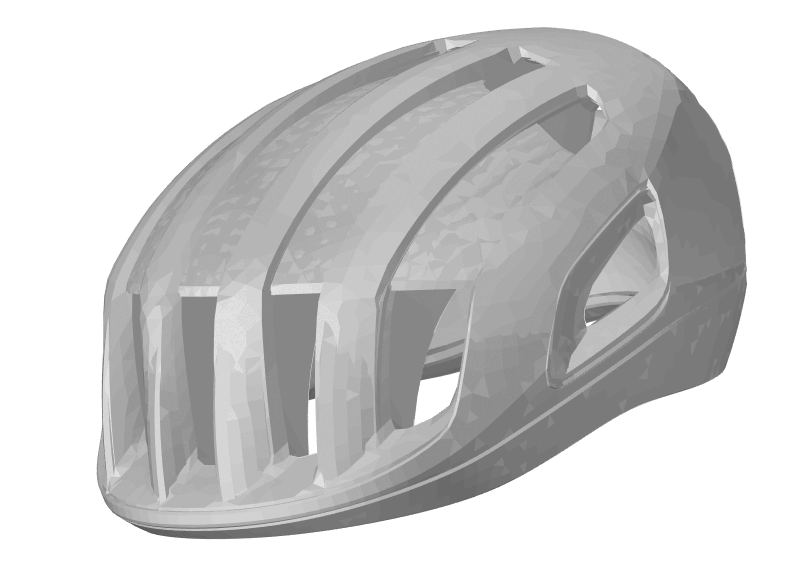 Animiertes Gif, das die Kraftverteilung bei Impact auf den Helm zeigt