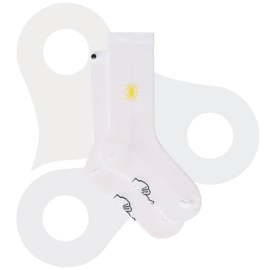 weiße Fingerscrossed Socken mit Motiv Sonne