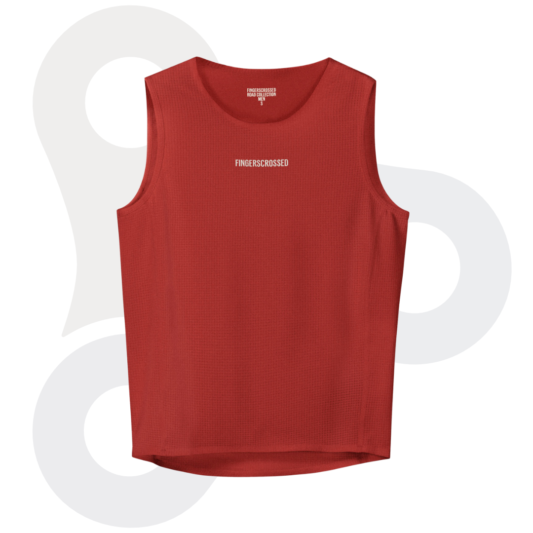 Fingerscrossed Herren Road-Baselayer in der Farbe brick (Ziegelsteinrot) von vorne