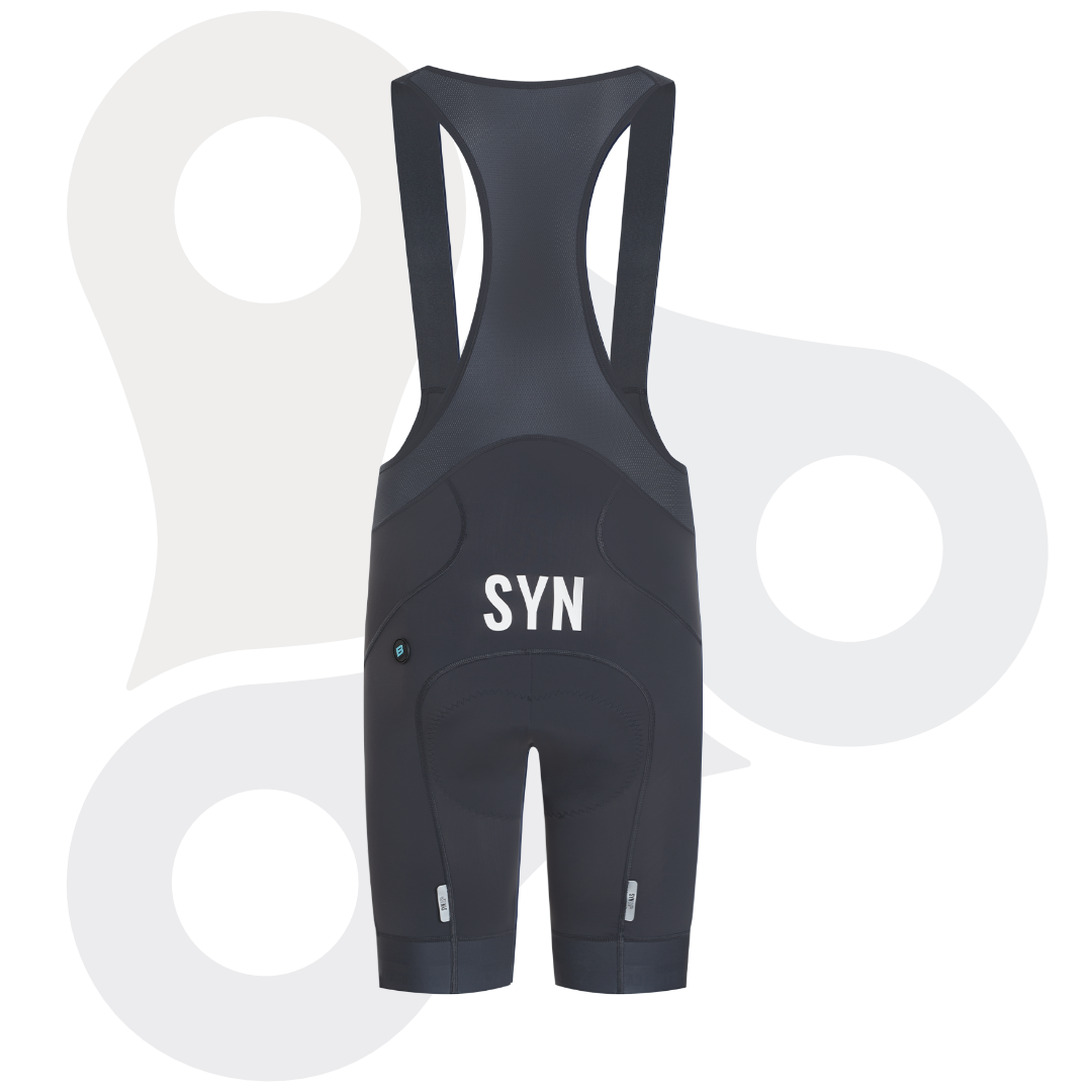 SYN Herren Training Bib Shorts 2.0 in titan von hinten