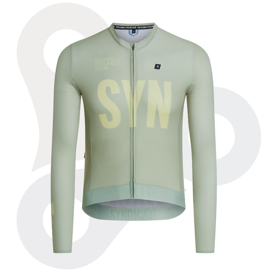 SYN Lognsleeve Trikot in der Farbe Lizzard (grünlich) mit SYN Aufdruck von vorne