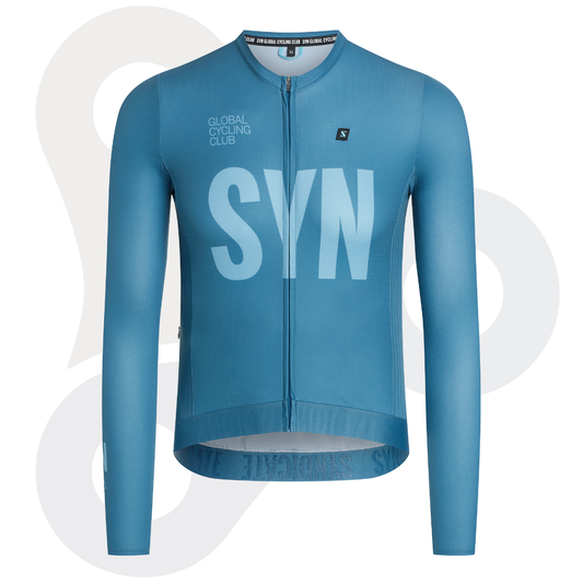 SYN Longsleeve Trikot in Farbe venice (Blauton) mit SYN-Aufdruck von vorne