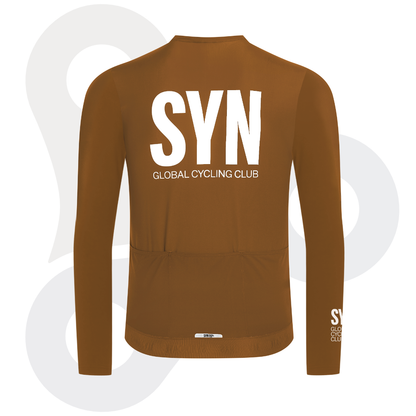 SYN Longsleeve Training Jersey 2.0 in der Farbe Umber mit weißem SYN Schriftzug von hinten