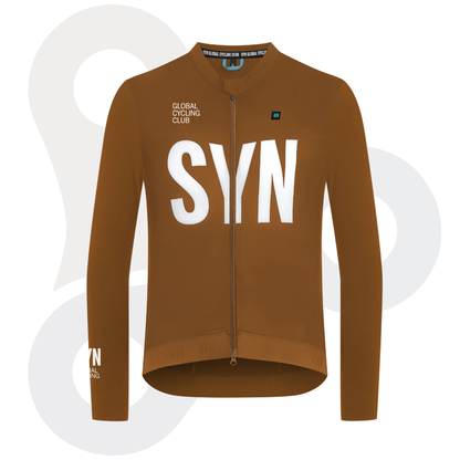 SYN Longsleeve Training Jersey 2.0 in der Farbe Umber mit weißem SYN Schriftzug von vorne