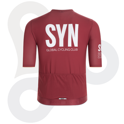 SYN Herren Taining Jersey 2.0 in cherry mit weißem SYN Logo von hinten