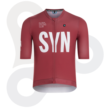 SYN Herren Taining Jersey 2.0 in cherry mit weißem SYN Logo von vorne