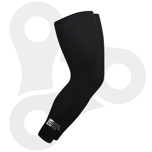 SYN Thermal Leg Warmers (Beinlinge)  in schwarz mit weißem SYN Schriftzug