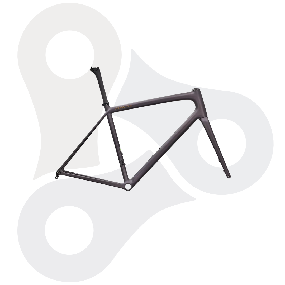 Specilized Aethos 2 Frameset in der Farbe Satin Nebula Metallic | Burnt Gold Metallic