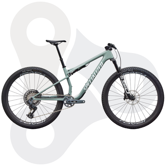 Specialized Epic 9 Expert Fully in der Farbe Gloss Agave Grey / Metallic White Silver