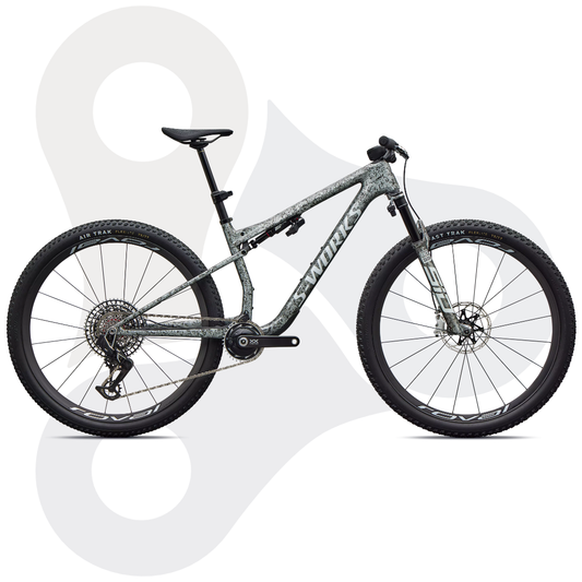 S-Works Epic 9, Gloss Metallic Obsidian | Multi Color Dry Impasto | Metallic White Silver