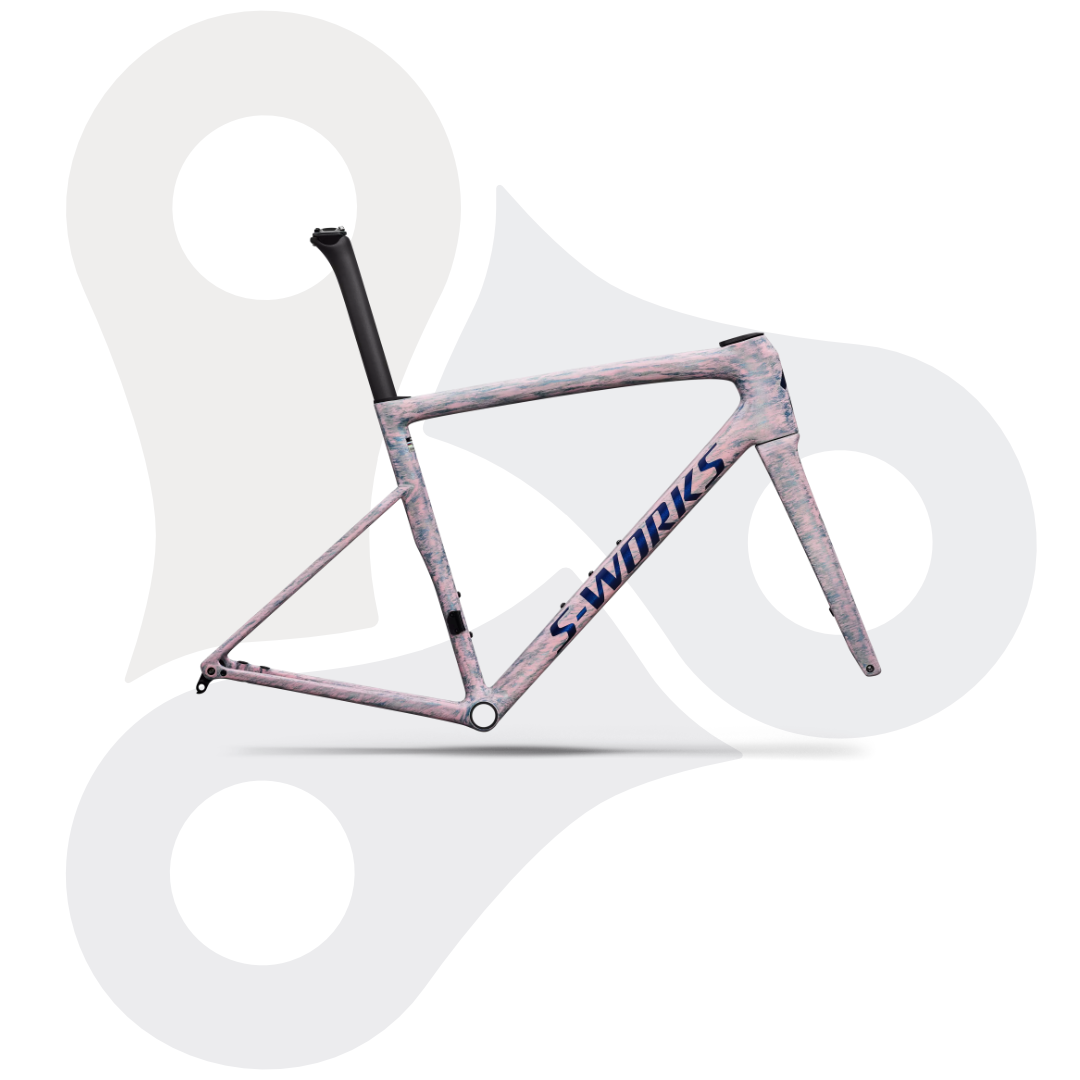 Spwecialized Tarmac SL8 Rahmenset in der Farbe Gloss Dolomite Metallic | Directional Brush | Blue Majesty Metallic