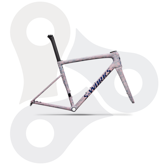 Spwecialized Tarmac SL8 Rahmenset in der Farbe Gloss Dolomite Metallic | Directional Brush | Blue Majesty Metallic