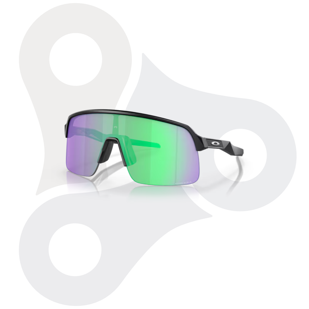 Matt schwarze Sutro Lite mit Gläsern in der Farbe Prizm Road Jade (Jadefarben, grün und violette Töne)
