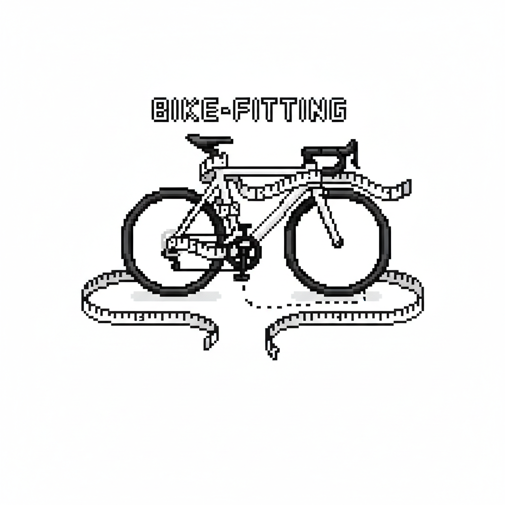 Bikefitting Icon mit Rad und Maßband