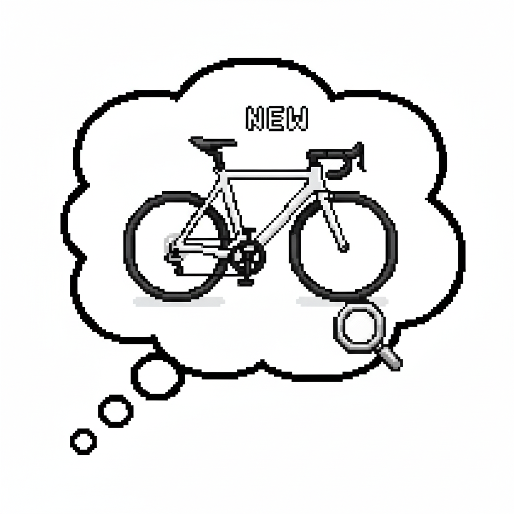 Neuradberatung Icon mit Rad in comichafter Denkblase