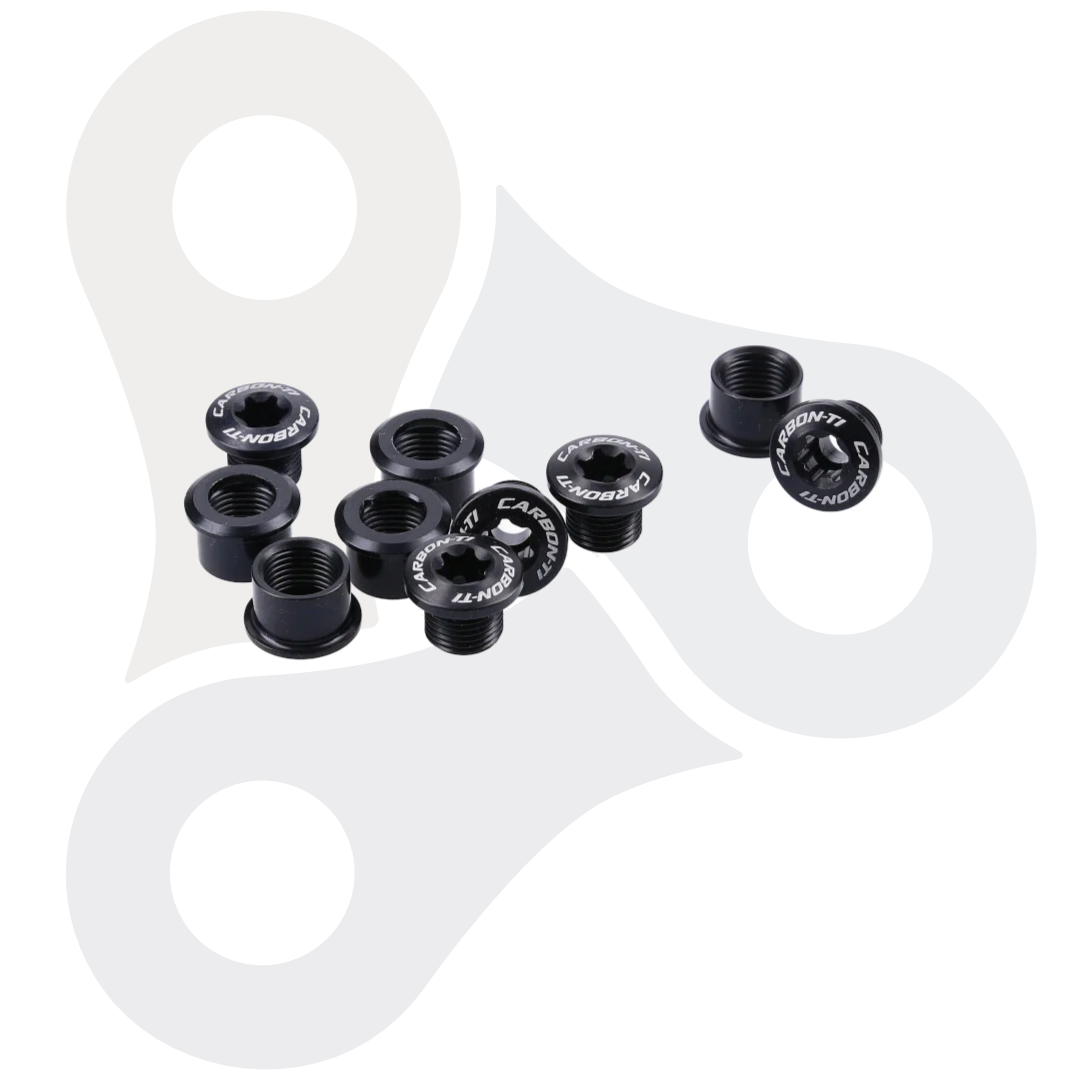 Carbon-TI - Kettenblattschrauben X-Fix LK 107 mm 2-fach, schwarz